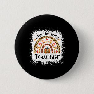 Leopard Pumpkin Fall Regenbogen Ein dankbarer Lehr Button