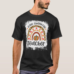 Leopard Pumpkin Fall Regenbogen Ein dankbarer Lehr T-Shirt