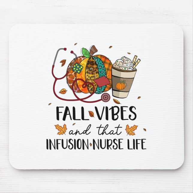 Leopard Pumpkin Fall Vibes und diese Infusion Kran Mousepad (Vorne)