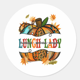 Leopard Pumpkin Herbst Erntedank Lunch Lunch Runder Aufkleber