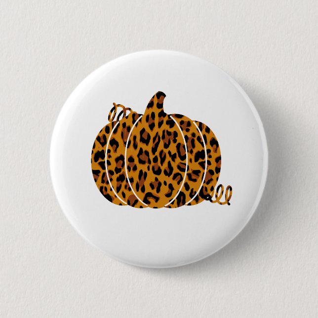 Leopard Pumpkin / Herbstsaison Button (Vorderseite)