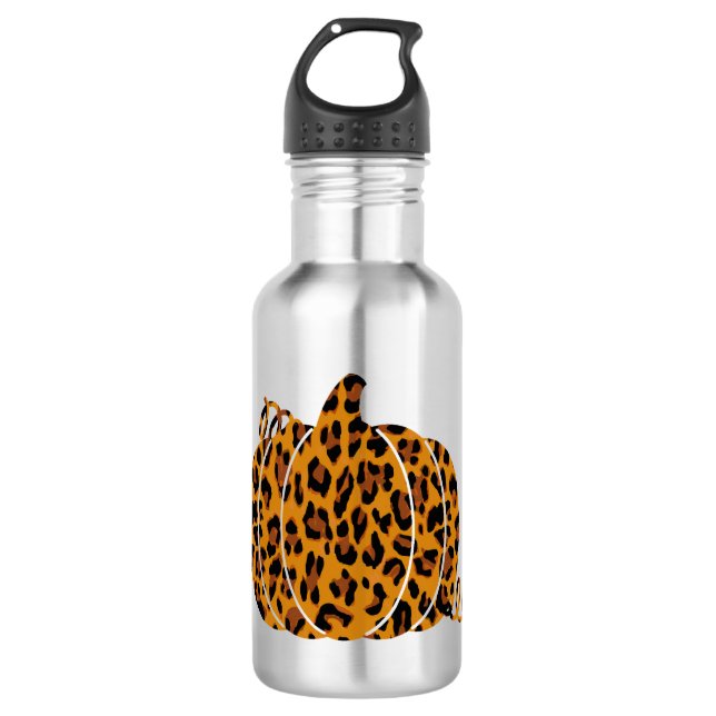 Leopard Pumpkin / Herbstsaison Edelstahlflasche (Vorderseite)