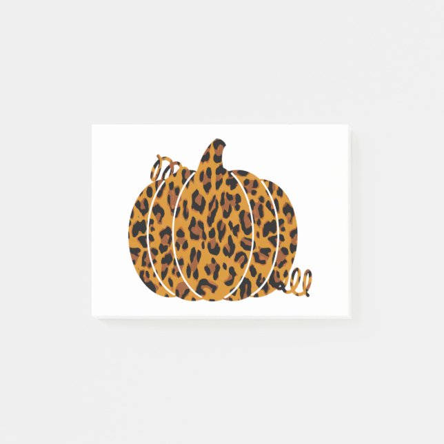 Leopard Pumpkin / Herbstsaison Post-it Klebezettel (Vorderseite)