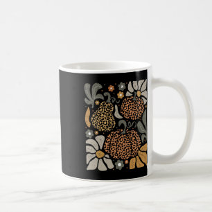 Leopard Pumpkin mit Blume Boho Floral Thanksgiv Kaffeetasse