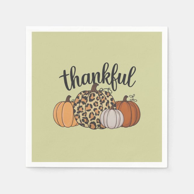 Leopard Pumpkin Season Erntedank Halloween Fall Serviette (Vorderseite)