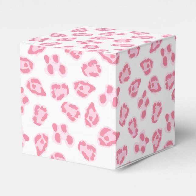 Leopard-Punkt in Rosa Geschenkschachtel (Vorderseite)