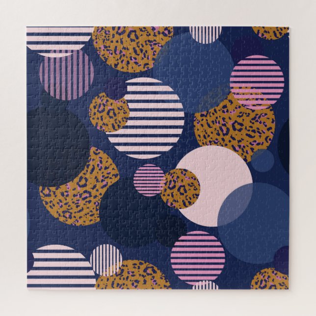 Leopard-Punkte: Dunkle blaue Eleganz. (Vertikal)