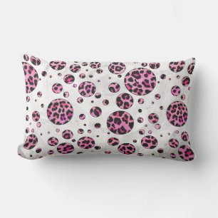 Leopard Punkte Schwarz und Hot Pink Druck Lendenkissen