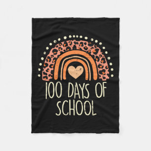 Leopard Rainbow 100 Days School Niedlich 100th Day Fleecedecke
