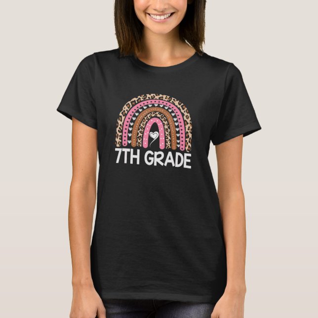 Leopard Rainbow 7. Klasse Te T-Shirt (Vorderseite)
