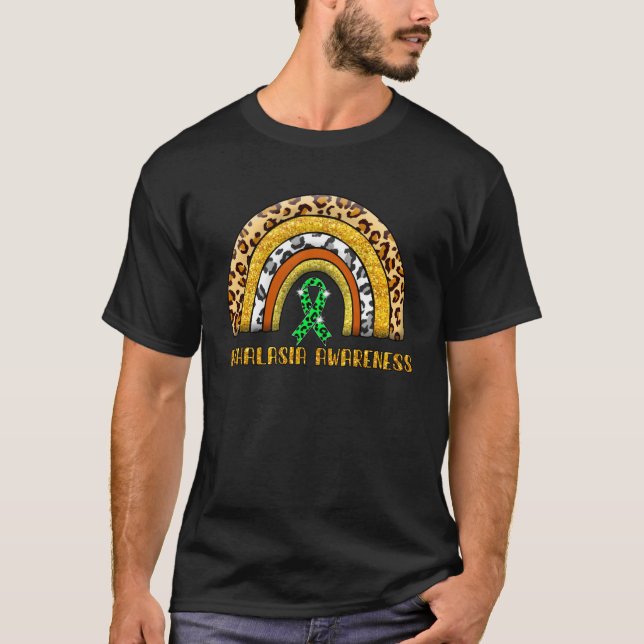 Leopard Rainbow Achalasia Warrior T-Shirt (Vorderseite)