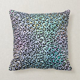 *~* Leopard Rainbow Animal Print Black Spots Kissen