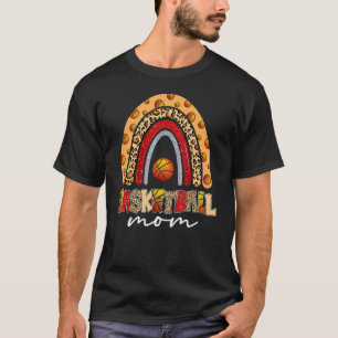 Leopard Rainbow Basketball Mama Sport Mama Leopard T-Shirt