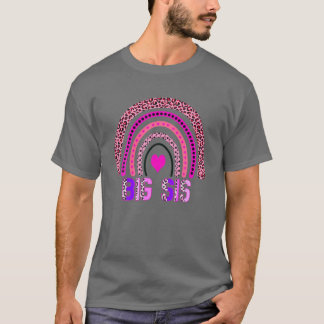 Leopard Rainbow Big Sis Sister Mutter Day Mama T-Shirt