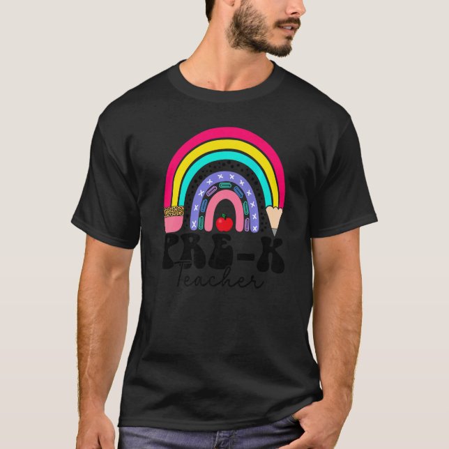 Leopard-Rainbow-Bleistiftlehrer T-Shirt (Vorderseite)