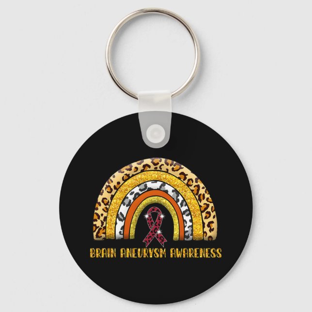 Leopard Rainbow Brain Aneurysm Krieger Schlüsselanhänger (Vorderseite)