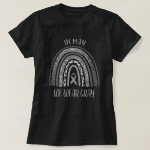 Leopard Rainbow Brain Cancer im Mai tragen wir gra T-Shirt