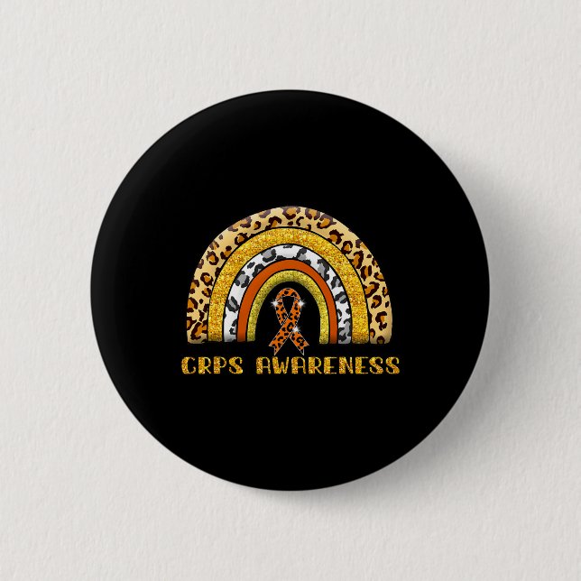 Leopard Rainbow Crps Warrior Button (Vorderseite)