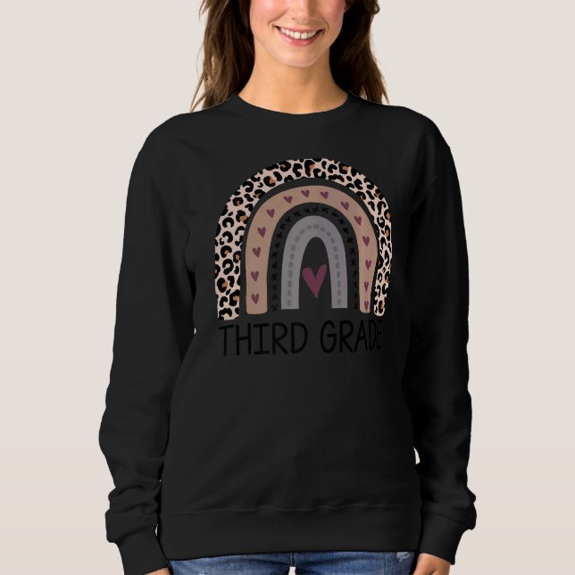Leopard Rainbow Dritter Lehrer Sweatshirt (Vorderseite)