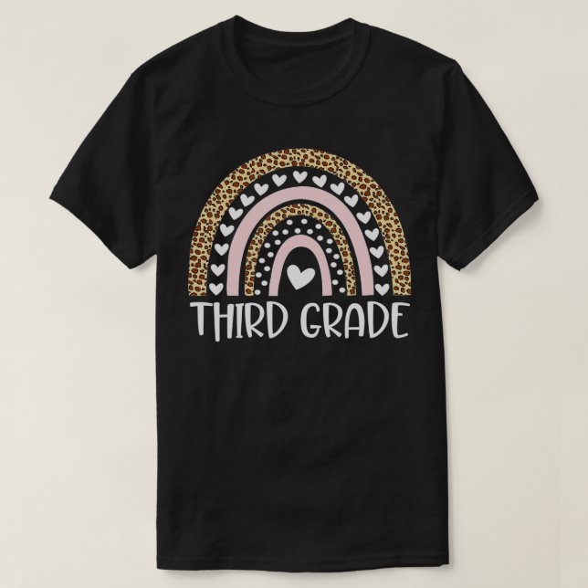 Leopard Rainbow Dritter Lehrer T-Shirt (Design vorne)