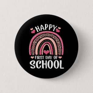 Leopard Rainbow - glücklicher erster Schullehrer Button