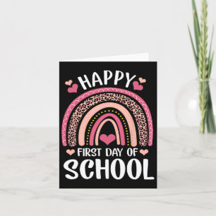 Leopard Rainbow - glücklicher erster Schullehrer Karte