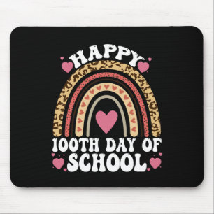 Leopard Rainbow Happy 100th Day School Niedlich 10 Mousepad