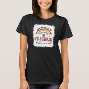 Leopard Rainbow Happy Last Day of 4th Grade Hallo T-Shirt