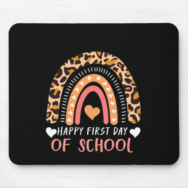 Leopard Rainbow Kindergarten Lehrer Mousepad (Vorne)