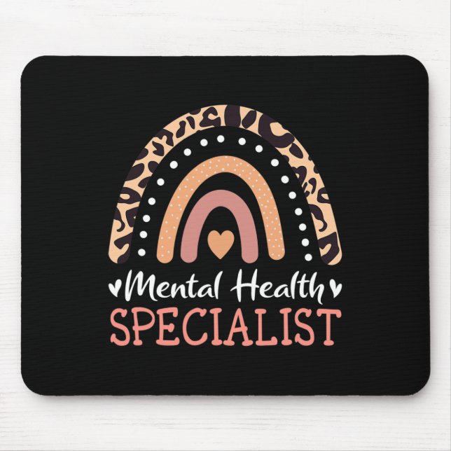 Leopard Rainbow Mental Health Specialist Mousepad (Vorne)