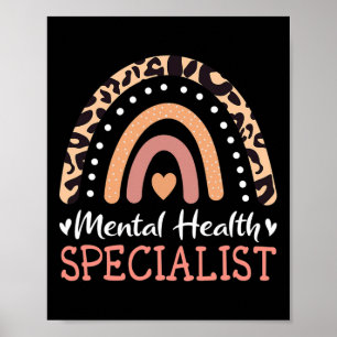 Leopard Rainbow Mental Health Specialist Poster