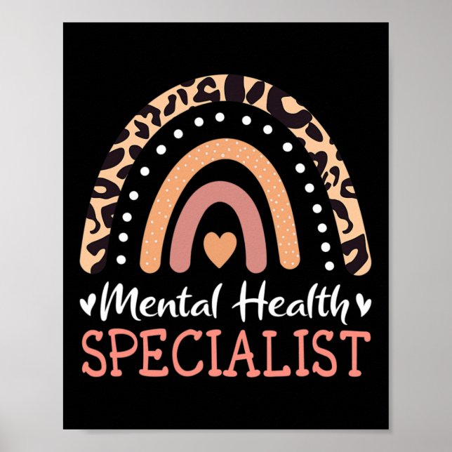 Leopard Rainbow Mental Health Specialist Poster (Vorne)