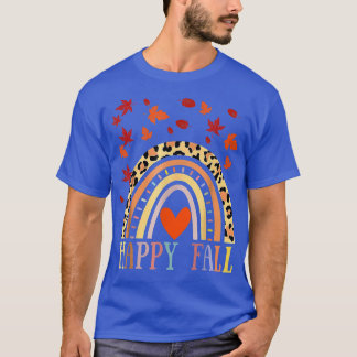 Leopard Rainbow Peace Heart Happy Fall Maple Verla T-Shirt