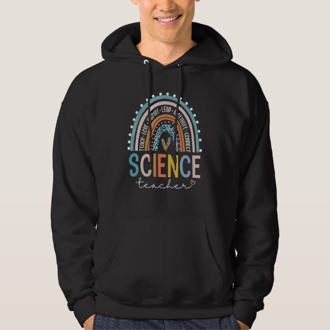Leopard Rainbow Science Teacher   First Day Of Sch Hoodie (Vorderseite)