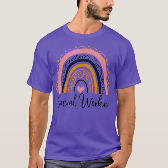 Leopard Rainbow Social Work T-Shirt (Vorderseite)