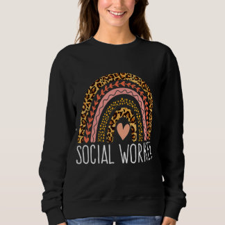 Leopard Rainbow Social Work Women Gi Sweatshirt