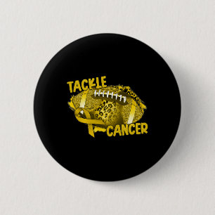 Leopard Rainbow Support Squad Childhood Cancer Awa Button