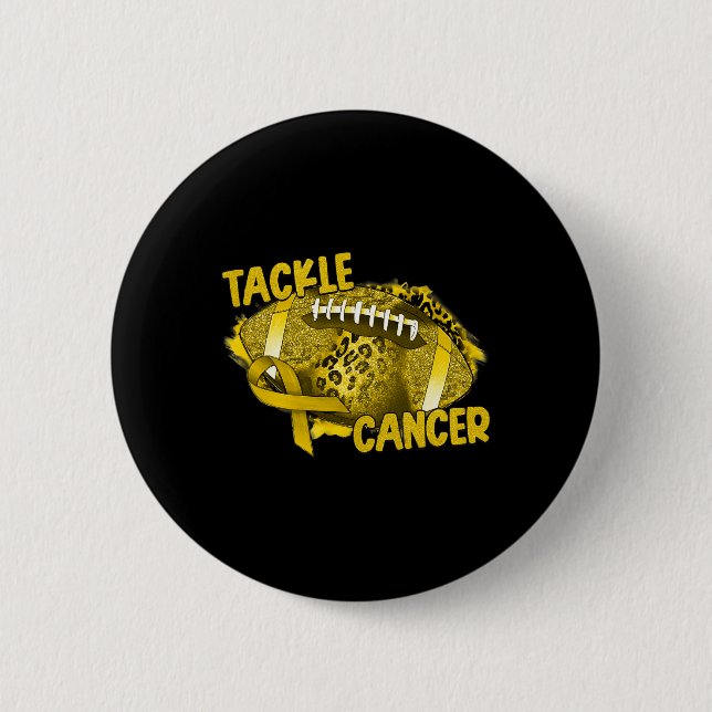 Leopard Rainbow Support Squad Childhood Cancer Awa Button (Vorderseite)