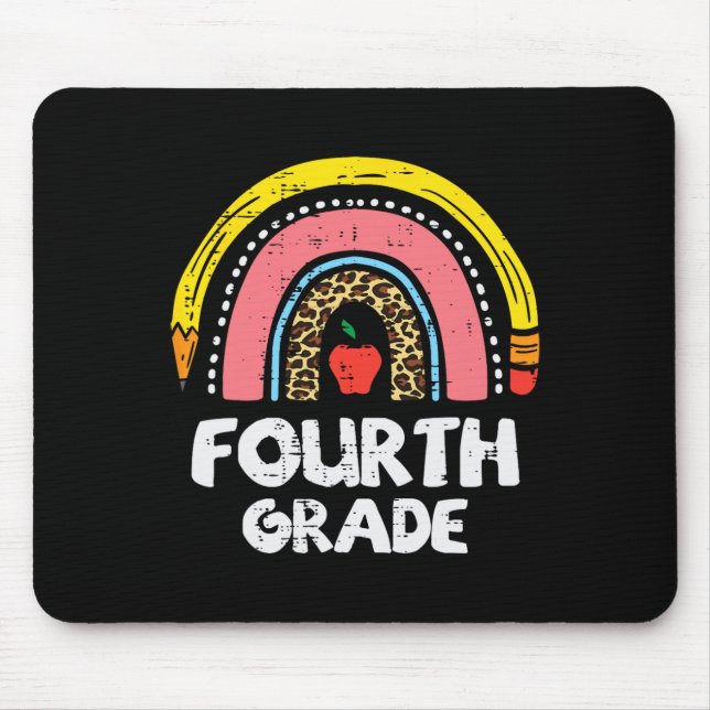 Leopard Rainbow Vierte Klasse 4. Mousepad (Vorne)
