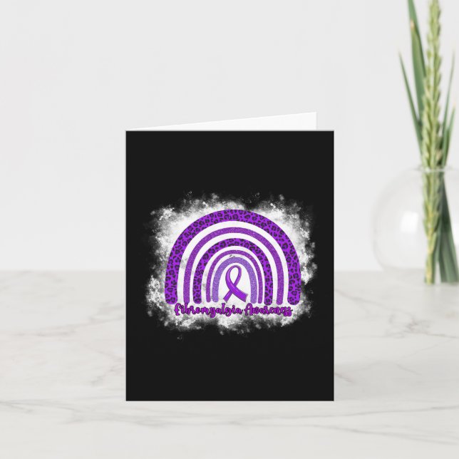 Leopard Rainbow Warrior Fibromyalgie Bewusstsein Karte (Vorderseite)
