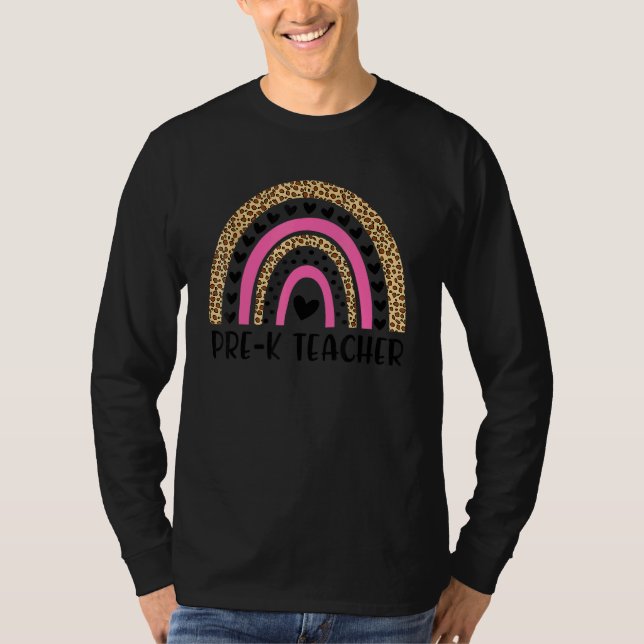 Leopard-Rainbow zurück zur Schule T-Shirt (Vorderseite)
