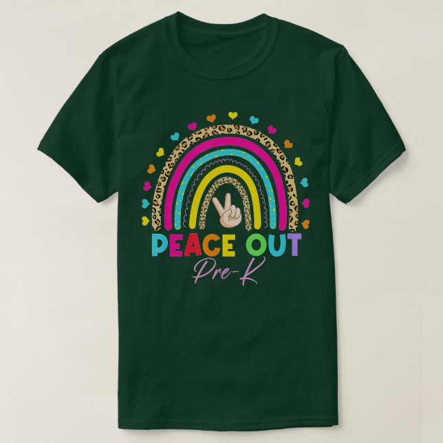 Leopard Regenbogen Frieden vor dem letzten Schulta T-Shirt (Design vorne)