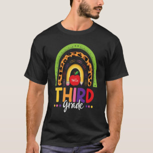 Leopard Regenbogen Hallo Dritter Lehrer zurück zu T-Shirt