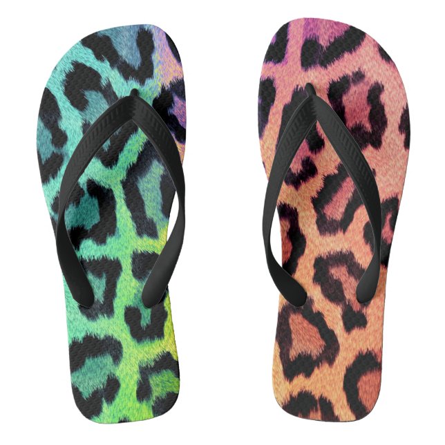 leopard regenbogen hintergrund flip flops (Fußbett)