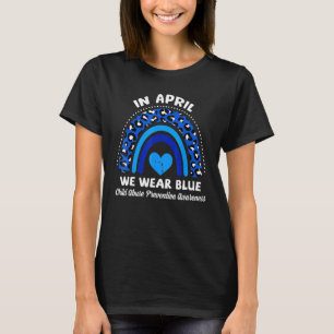 Leopard Regenbogen im April tragen wir blauen Kind T-Shirt