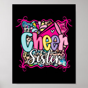 Leopard Regenbogen Kokette Cheer Schwester Cheerle Poster