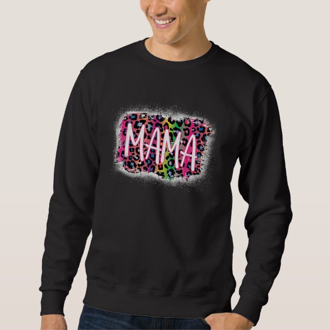Leopard Regenbogen Mama Shirt Mama Life Mothe (Vorderseite)