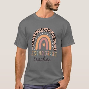 Leopard Regenbogen Zweite Klasse Lehrer erster Tag T-Shirt