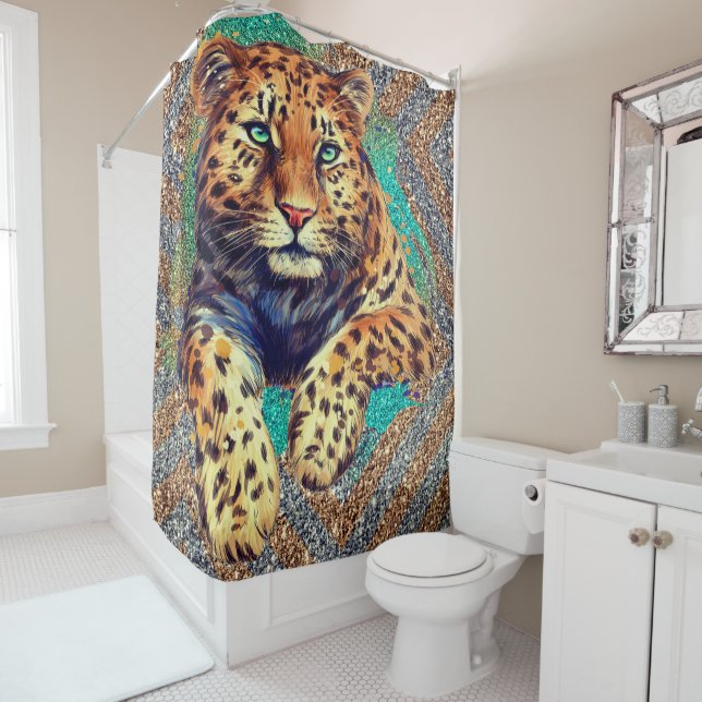 Leopard - Rideau de douche Jaguar (En situation)