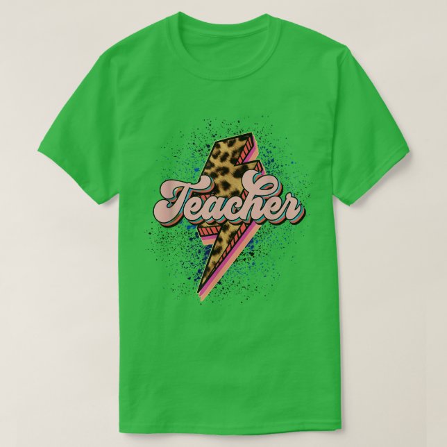 Leopard Rock Star Teacher Rocks And Roll Last Day  T-Shirt (Design vorne)